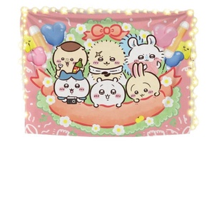 Tissu de fond décoratif mignon de dessin animé Hachiya Ikawa, tapisserie murale suspendue pour la décoration de chevet - Product Image 5