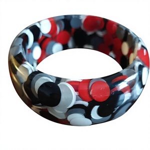Bracelet en résine tendance et mignon, à pois colorés, bijoux unisexes de qualité supérieure, bracelets en acrylique élégants pour femme - Product Image 5