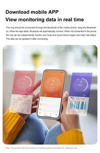 Pelacak Kebugaran Lecemo Penghitung Langkah Monitor Tidur Monitor Detak Jantung Monitor Oksigen Darah Cincin Pintar Kontrol Aplikasi Baja Tahan Karat - Product Image 3
