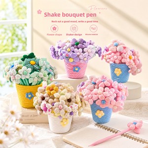 Nuevos Bolígrafos Creativos con Flores, Bolígrafos de Gel Rocking Joy, Lindos Bolígrafos con Flores de Tela, Bolígrafos de Ramo de Flores al por Mayor - Product Image 1
