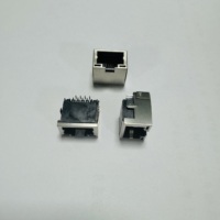 Conector Modular XW-ETLINK de 1 Puerto POE+ Ethernet RJ45 10G 5G 10 Pines Cat5/Cat6 ABS, Conector Hembra 8P8C de Latón para PCB