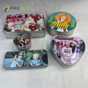 Prosub Sublimation Blank Candy Metal <strong>Round</strong> Tin <strong>Box</strong> Diy Photo Custom Sublimation Printing Tin Boxes - Product Image 1