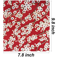 5 Pièces Tissus Japonais 20x25cm Kits Fat Quarters Motifs Floraux Dorés Bronzés Magnifiques pour Couture Manuelle