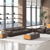 Ensemble de canapés sectionnels en cuir de luxe moderne pour salon ou bureau, mobilier de réception commerciale