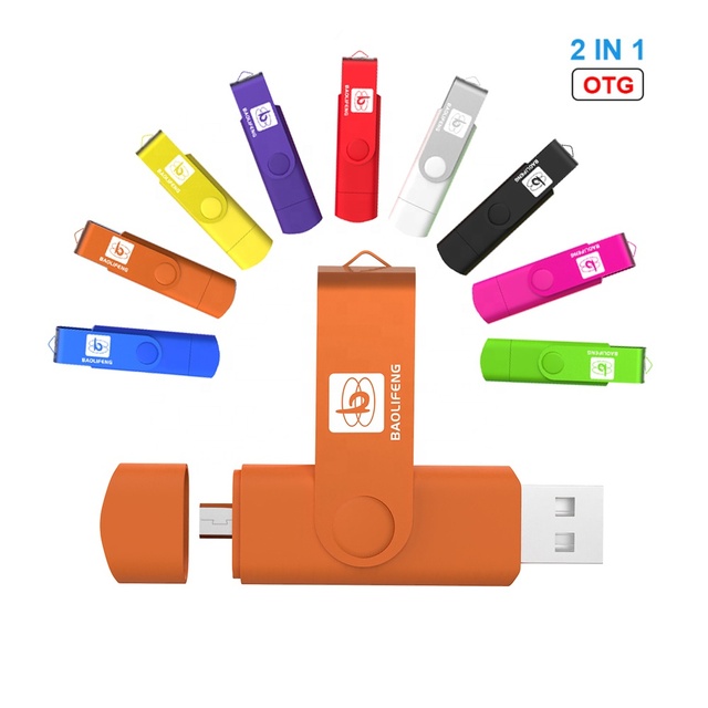 New Metal U Disk OTG Pen Flash Drive 2-in-1 Dual USB 32GB 16GB Smartphone/PC Pendrive with 3-Year Warranty