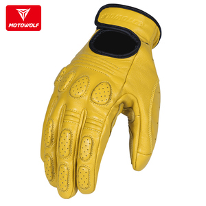 Guantes Retro de moto de cuero sintético transpirable deportivo de protección de manos motodolf - Product Image 4