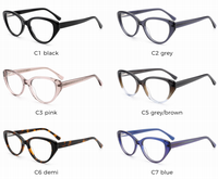 Monture de lunettes classique en acétate Qsky Fashion M009 unisexe, petite monture œil-de-chat en acétate, verres anti-lumière bleue en acétate optique