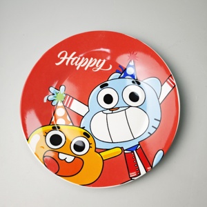 Ensemble de vaisselle en céramique 12 pièces, design carton blanc et rouge, assiettes, tasses et bols, vente chaude - Product Image 2