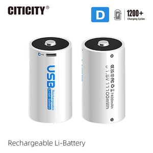 Batteries rechargeables cylindriques Li-ion CITICITY taille C 1,5 V 7400 mAh avec chargeur, indicateur LED et plus de 2500 cycles longs - Product Image 2