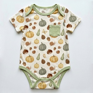 Vente <span class=keywords><strong>en</strong></span> gros de body bébé unisexe à manches courtes, nouveau modèle d'été, barboteuse douce, imprimé automne, fermeture boutonnée, décontracté, ODM, haut de gamme pour nourrissons 2026 - Product Image 1