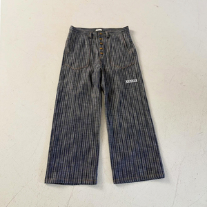 Custom Oversized Heavyweight 14 Oz Vintage Denim Baggy Jeans Men High Quality Button Denim Stripe Design Jeans <b>Pants</b> Wholesale - Product Image 1
