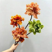 L-478 Premium Künstliche Gloriosa-Rüschenblume mit Echtem Gefühl, Einzelner Stiel, Künstliche Orange Blume für Hochzeit, Event und Heimdekoration
