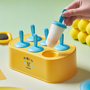 Moules à glace écologiques en plastique MOMO NATURI TB-2077 MONR à 6 compartiments, bâtonnets colorés, pour enfants, lavables au lave-vaisselle, démoulage facile - Product Image 1