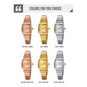 <span class=keywords><strong>Montre</strong></span> à quartz élégante pour <span class=keywords><strong>femme</strong></span> SKMEI 2292, <span class=keywords><strong>montre</strong></span> à aiguilles carrée minimaliste en or rose, cadeaux tendance 2026 - Product Image 5