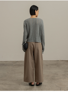 100% <span class=keywords><strong>Cardigan</strong></span> in maglia a girocollo <span class=keywords><strong>grigio</strong></span> in puro Cashmere da <span class=keywords><strong>donna</strong></span> - Product Image 4