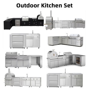Cuisine extérieure modulaire haut de gamme en acier inoxydable avec certificat CE, barbecue 8B, îlot de cuisine extérieure pour jardin et terrasse - Product Image 3