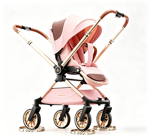 Carrito de <span class=keywords><strong>Bebé</strong></span> Plegable de Aleación de Aluminio 3 en 1, Carrito de Viaje de Lujo para Bebés de 0 a 3 Años - Product Image 3