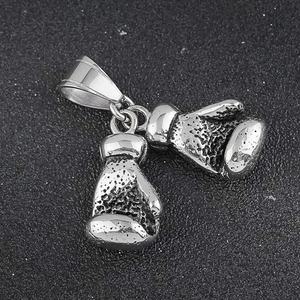 Collier de luxe mini gants de boxe pour hommes et femmes, cool, style hip-hop, en acier titane, longue chaîne, bijoux de sport et fitness - Product Image 3