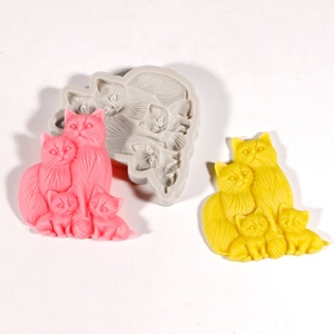 Ensemble de moules en silicone TangChu Cat Family pour la fabrication de porte-savons, de plateaux à bijoux, de fondants et d'organisateurs de maison - Product Image 2