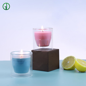 Tiempos románticos Ventas al por mayor Decoración de lujo para el hogar Vela de cera de soja en tarro de vidrio transparente Vasos coloridos con aroma navideño - Product Image 2