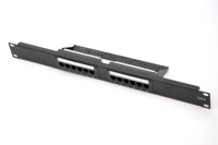 Panel de Conexiones de Red Cat6 de 12 Puertos UTP de 10 Pulgadas 1U, Bloque de Conexiones Ethernet de Cobre de 50 Pulgadas con Baño de Oro, Certificado para Cat6/Cat5e/Cat5