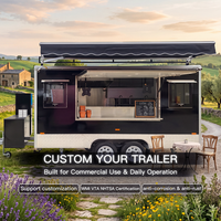 AOBOTE Quadratischer Mobiler Imbisswagen mit Verbundplatten-Karosserie, Outdoor-BBQ-Snack-Catering-Truck, für Pommes und Eis, Rostbeständig