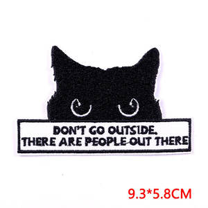 Adesivi con toppa decorativa con <span class=keywords><strong>gatto</strong></span> bianco e nero con <span class=keywords><strong>ricamo</strong></span> in bianco e nero - Product Image 4