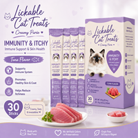 Bâtonnets de Purée Crémeuse Léchables pour Chats, Vente en Gros Usine, Soutien Immunitaire, Peau et Pelage, Saveur Thon, Sans Céréales, OEM ODM