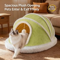 Lit pour chat pliable toutes saisons, nid douillet portable pour chats d'intérieur