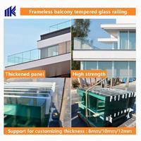 Verre trempé feuilleté 10 mm 12 mm pour clôtures de piscines extérieures, murs sans cadre, sécurité, design solaire moderne, finition polie