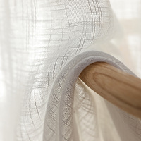 Voilages blancs en lin, tissu Palma Voile, nouveau matériau uni pour salon, chambre et maison
