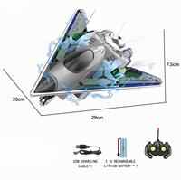 Avion de chasse RC en alliage 4 canaux avec lumières LED, avion télécommandé en métal moulé sous pression pour enfants et adultes