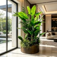 Arrangement de plantes artificielles de luxe sur mesure de 285 cm, décoration pour hôtel, bureau, salle d'exposition, plantes artificielles en pot