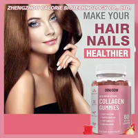 Gummies véganes de biotine et collagène pour la beauté des cheveux, de la peau et des ongles, marque privée OEM d'usine