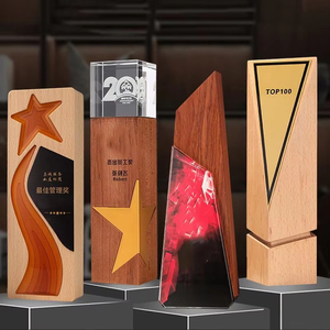 Medallas de Vidrio al por Mayor, Diseño Personalizado con Logotipo, Base de Madera, Trofeo de Cristal y Metal para Regalos Empresariales - Product Image 1