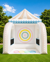 Jeu gonflable de cirque, carnaval, sport, lancer de balles et d'anneaux, 5 jeux en 1, combo gonflable, jeu sportif pour enfants et adultes