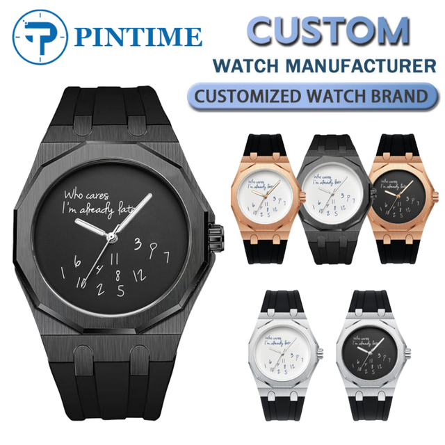 For Who Cares I'm Already Late Dial 45mm DIY Custom Quartz Watch Waterproof Analog Silicone Strap Watches for Men