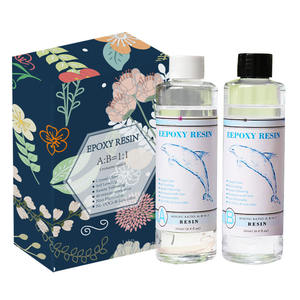 Kit de résine époxy bicomposante liquide non sécrétante à durcissement rapide 1 kg, rapport de mélange 1:1, pour bijoux DIY, tables rivière et sols - Product Image 3