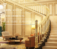 YL METAL Bestpreis Geländer Kristallglas Treppendekoration Kristallbalustrade Moderne Wendeltreppe
