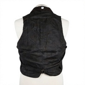 Gilet habillé marron grande taille pour homme, aspect daim, double boutonnage, col châle, boutons sur le devant, idéal pour l'hiver - Product Image 5