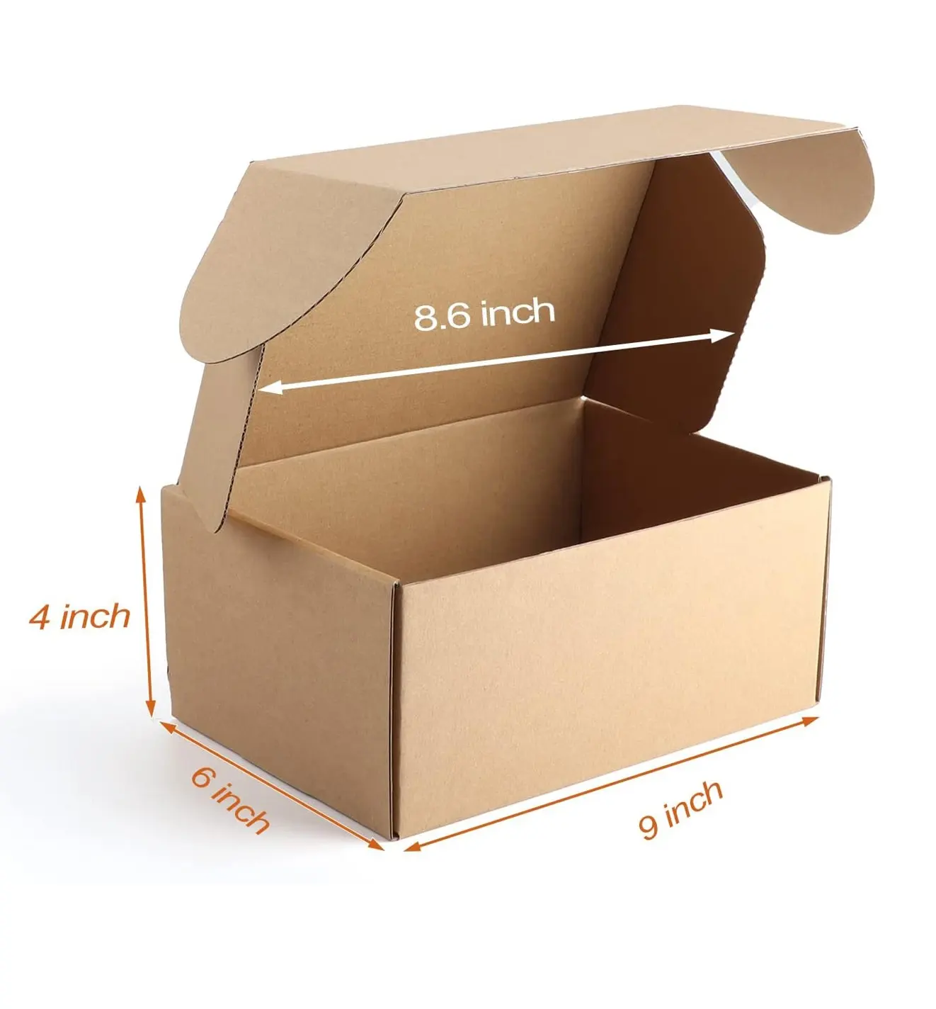 9x6x4 inch Shipping Boxes 100 Pack, Brown Cardboard Gift Boxes with Lids for Wrapping Giving Presents, Corrugated Mailer Boxes