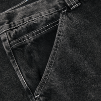 ZY Logo personnalisé Lavé Double Couche Genou Panneau Hommes Lâche Jean Broderie Décontractée 100% coton Baggy Fit Hommes Denim Pantalon Jean