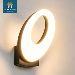 Applique murale LED en aluminium en forme d'anneau, design moderne, étanche, pour intérieur et extérieur, éclairage doux et uniforme, chambre, couloir, maison - Product Image 1