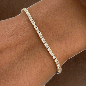 Bracelet tennis en moissanite 2/3/4/5/6,5 mm, argent S925, couleur D, VVS, plaqué or 18 carats, bijoux hip-hop glacés, unisexe, certifié GRA - Product Image 1