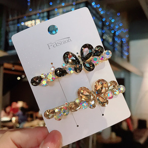 <span class=keywords><strong>Barrettes</strong></span> en cristal de style coréen pour filles, épingle à cheveux pour l'arrière de la tête, pince à cheveux papillon en strass de luxe - Product Image 5