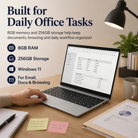 Ordinateur portable 14 pouces Windows 11 Intel Core I3-6100U 8 Go de RAM 256 Go de SSD Ordinateur portable de bureau pour entreprise