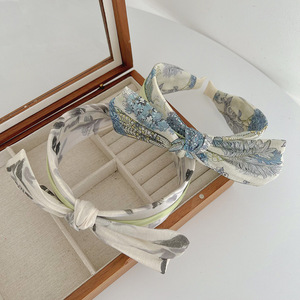 2024 nuova fascia per <span class=keywords><strong>capelli</strong></span> con fiocco stampato primavera/estate fascia per <span class=keywords><strong>capelli</strong></span> annodata - Product Image 4