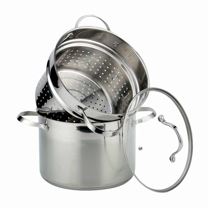Italian Stainless Steel Spaghetti Strainer Pasta Pot Set Cookware Set