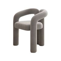 Chaise de salle à manger scandinave contemporaine en velours crème avec structure en acier, mobilier moderne pour chambre à coucher et maison