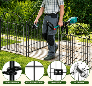 Recinzione da Giardino di Alta Qualità per Uso Esterno, Completamente in Ferro Verniciato a Polvere, Facile da Smontare e Installare, Resistente alla Ruggine - Product Image 5
